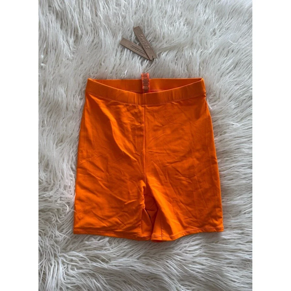 Skims Swim Mid Waist Short Orange Size XXS